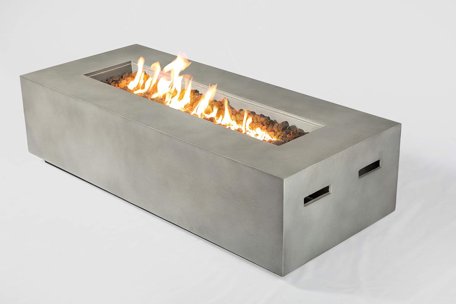 Modern Concrete Propane Fire Pit Table with Adjustable Flame