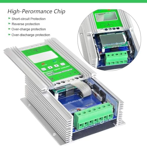 Hybrid Wind Solar Charge Controller - Off-Grid 12/24V 400W Wind + 500W Solar Systems with Booster Function & Dump Load for Efficient Energy Management