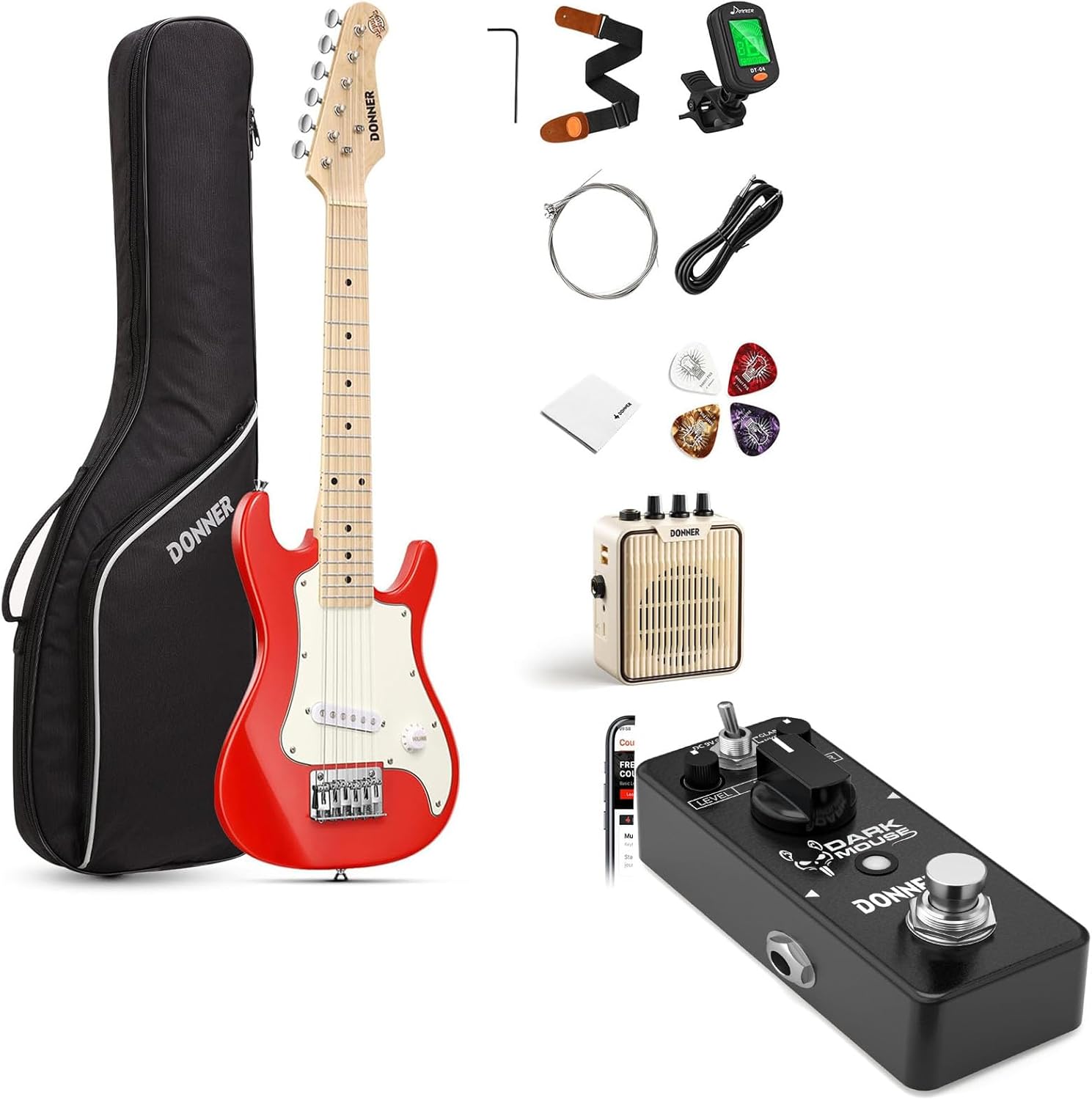 Donner 30 Inch Kids Electric Guitar-Distortion Pedal