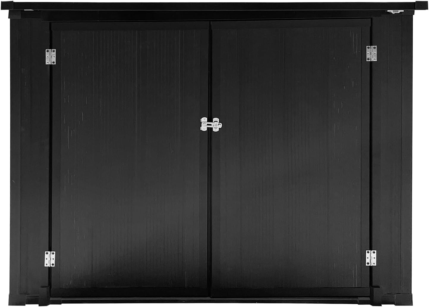 Outvita 295 Gallon XXL Outdoor Storage Box， PP Waterproof Patio Deck Box with Lockable Door， Heavy-Duty Storage Cabinet for Patio Furniture, Garden Tools & More (Black)