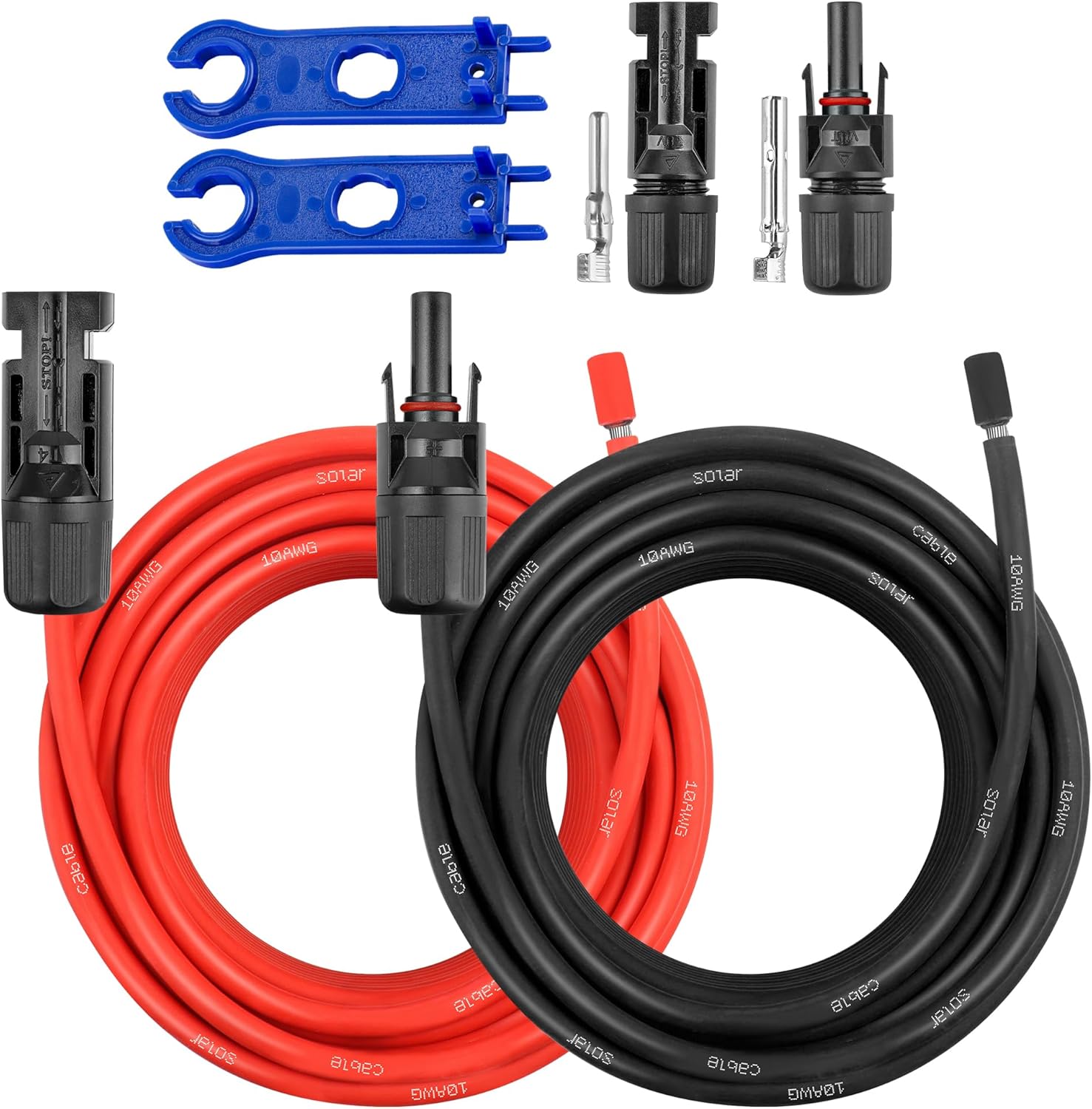 10AWG 20FT SAE Extension Cable + 30 FT 10AWG Solar Panel Extension Cable