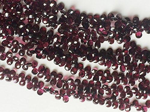 1 Strand Natural Garnet Faceted Pear Beads, Garnet Necklace, 6x8mm - 7x9mm, 4 Inch