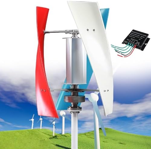 14000W Portable Vertical Wind Turbine Generator Kit, 3-Blade Helix Design with Charge Controller for Marine, RV, Home, and Industrial Energy - 220V White Power Solution