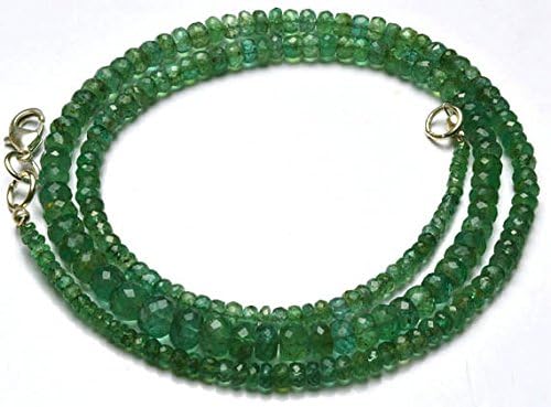 1 strand natural 19 inches stands agems natural emerald transparent faceted roundels beads necklace 2.5 to 6 mm