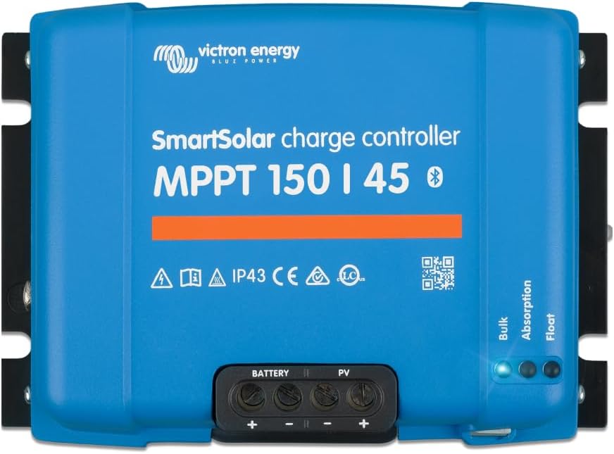 Victron Energy SmartSolar MPPT Solar Charge Controller (Bluetooth) - Charge Controllers for Solar Panels - 150V, 45 amp, 12/24/36/48-Volt