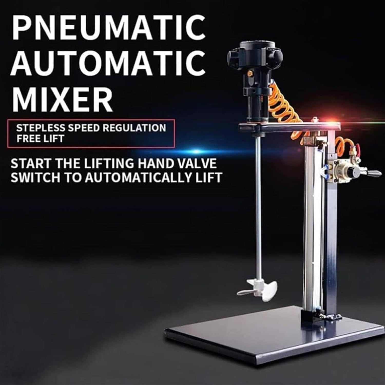 Pneumatic Paint Mixer Automatic Lifting Air Agitator Blender Stirrer Ink Glue Mixing Machine 5 Gallons 20L Air Agitator Blender Stirrer 1500-3000rpm