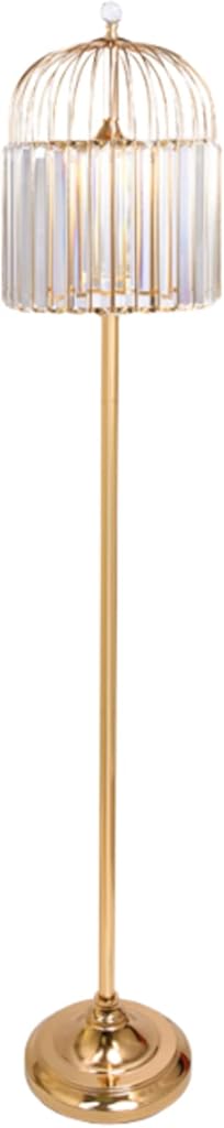 Floor Lamp Crystals Floor Lamp Birdcage Shape Dimmable Standing Light W/Crystal Bar Pendant Modern Contemporary Floor Lamp for Living Room R