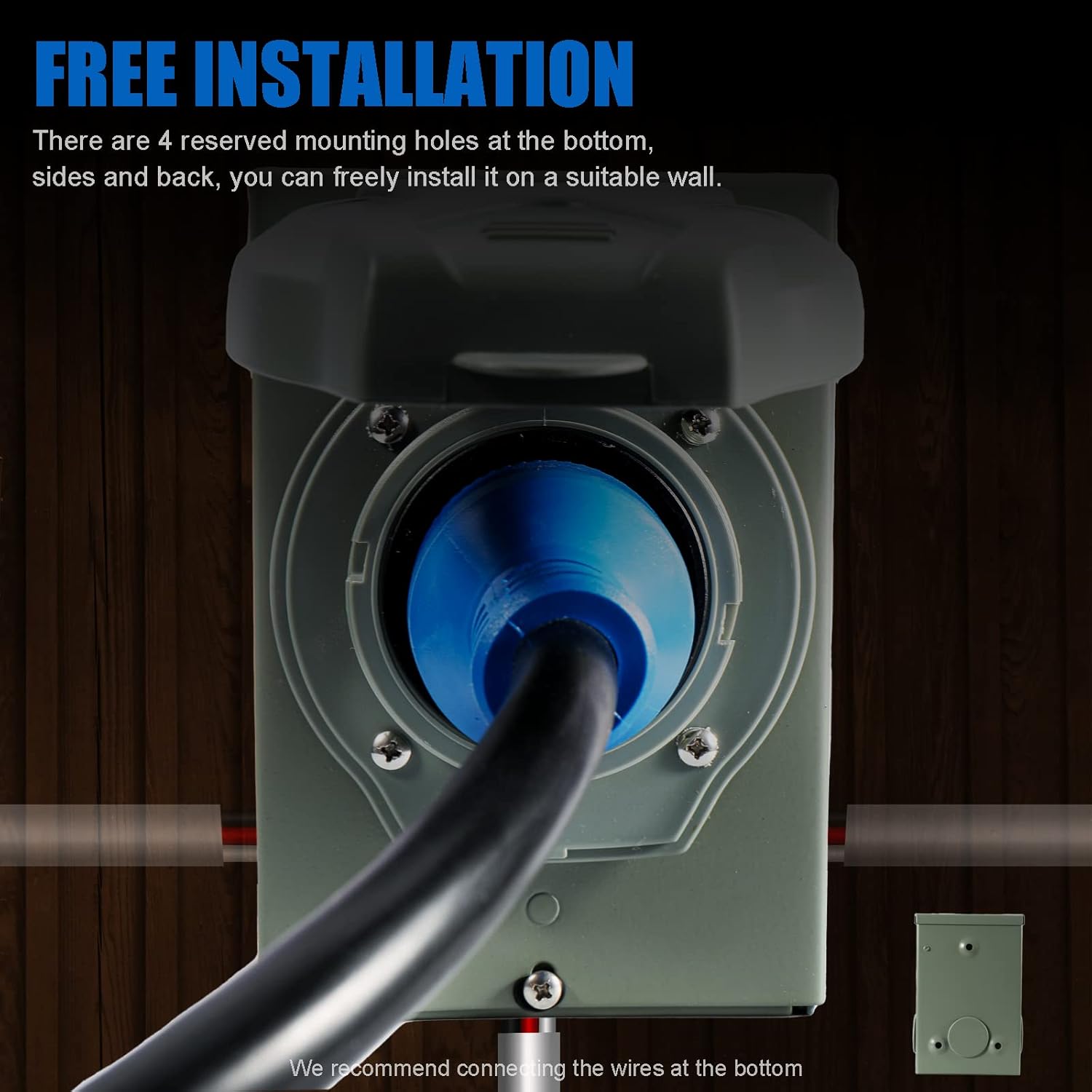 30 Amp Generator Cord and Power Inlet Box, 50FT Generator Cords 30 Amp,125V/250V Generator Power Cord NEMA L14-30P to L14-30R,Twist Lock Connector