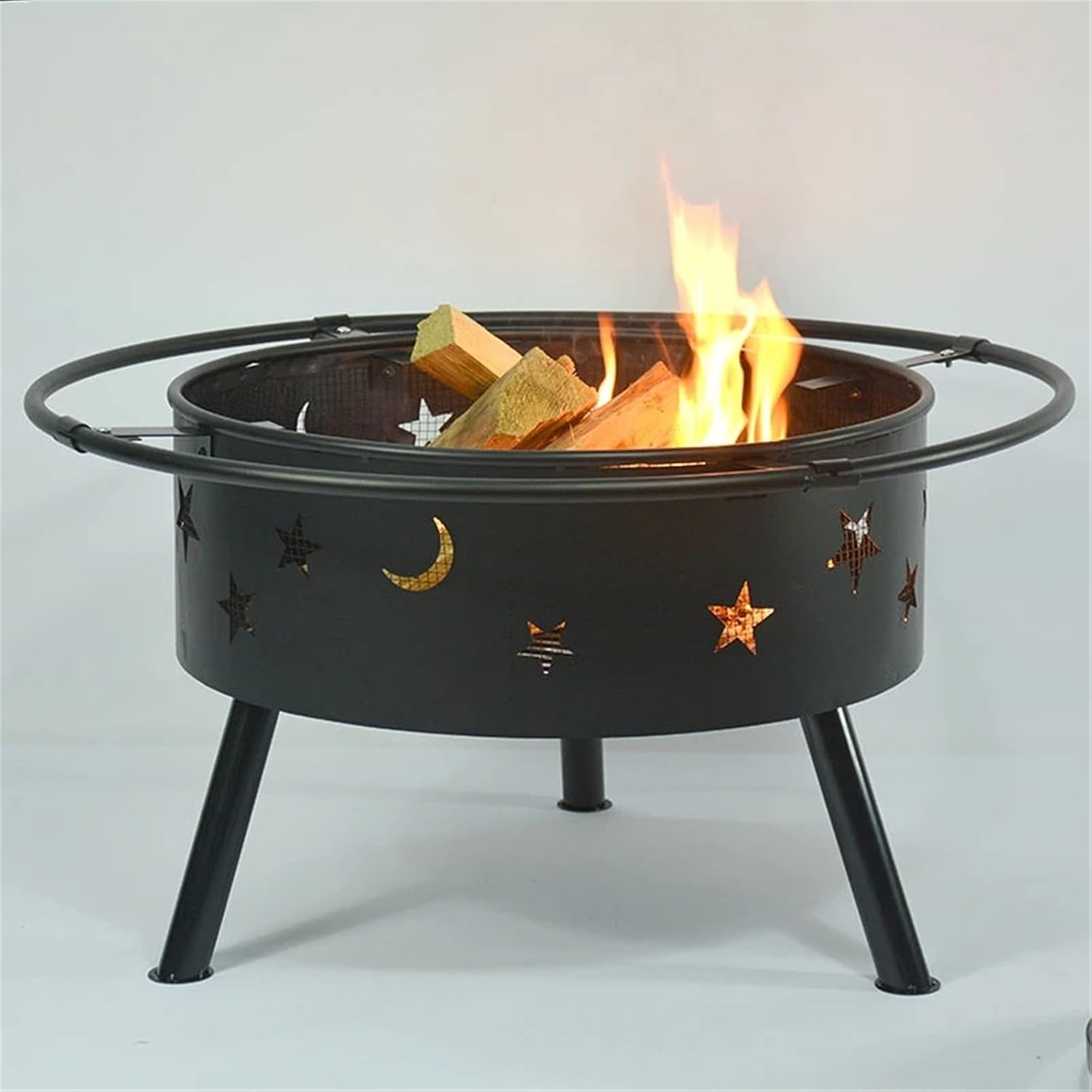 Outdoor Brazier Outdoor Party Household Barbecue Oven Bonfire Stove Charcoal Stove Heating Basin BBQ Fire Pit (Color : Black, Size : 84x84x55cm) (Black 84x84x55cm)