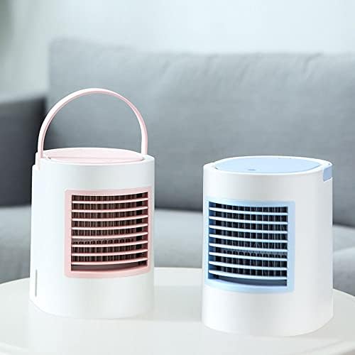 Mini Air Conditioner, Evaporative Air Cooler, USB Powered Mini Cooler w/Humidifier, 3 Speeds, Desktop Portable Air Conditioners for Room/Office/Car (Color : Blue)