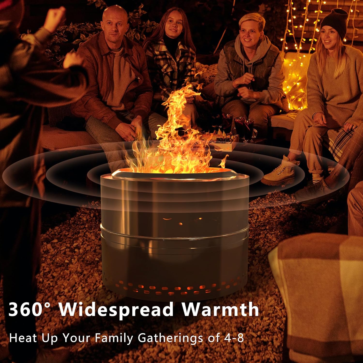 20'' Smokeless Firepit,304 Stainless Steel Outdoor fire Pit,Smokeless Fire Pits for Outside with Carry Bag for Camping Backyard, Fire Pit Wood Burning Stove