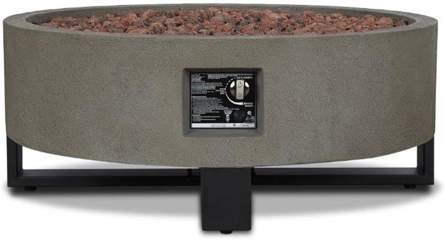 Home Square 2-Piece Set with Propane Fire Bowl for Outdoors and Fire Glass