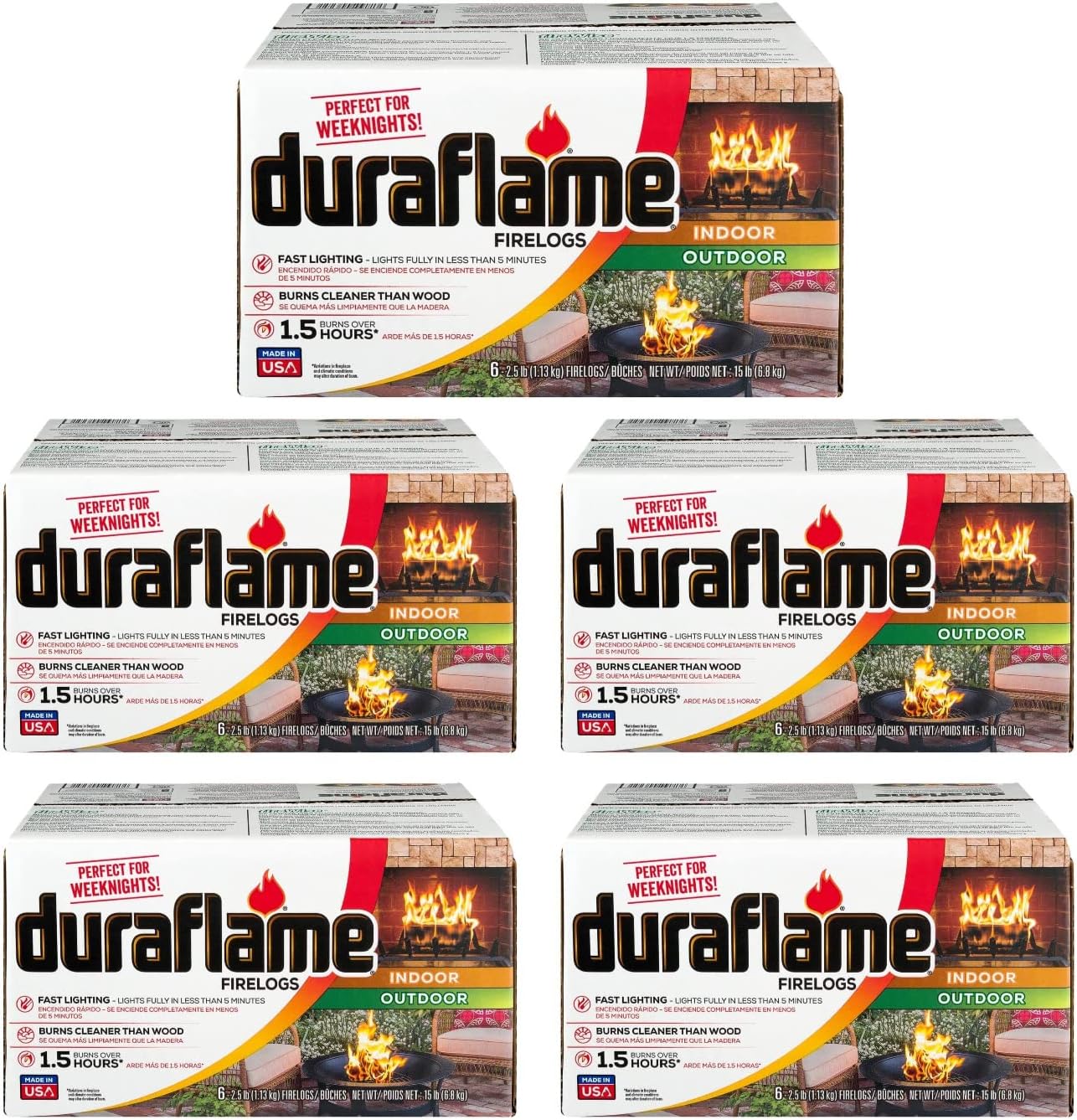 Duraflame 2.5 lb 1.5 Hour Firelog (30-Pack) Bundle (5 Items)