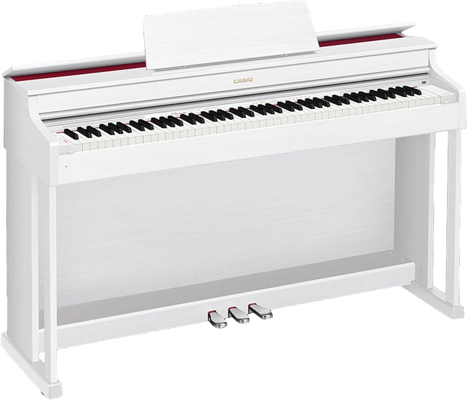 Casio AP-470 CELVIANO 88-Key Digital Cabinet Piano - White Bundle with Furniture Bench, Headphones, Online Lessons, Austin Bazaar Instructional DVD, and Polishing Cloth