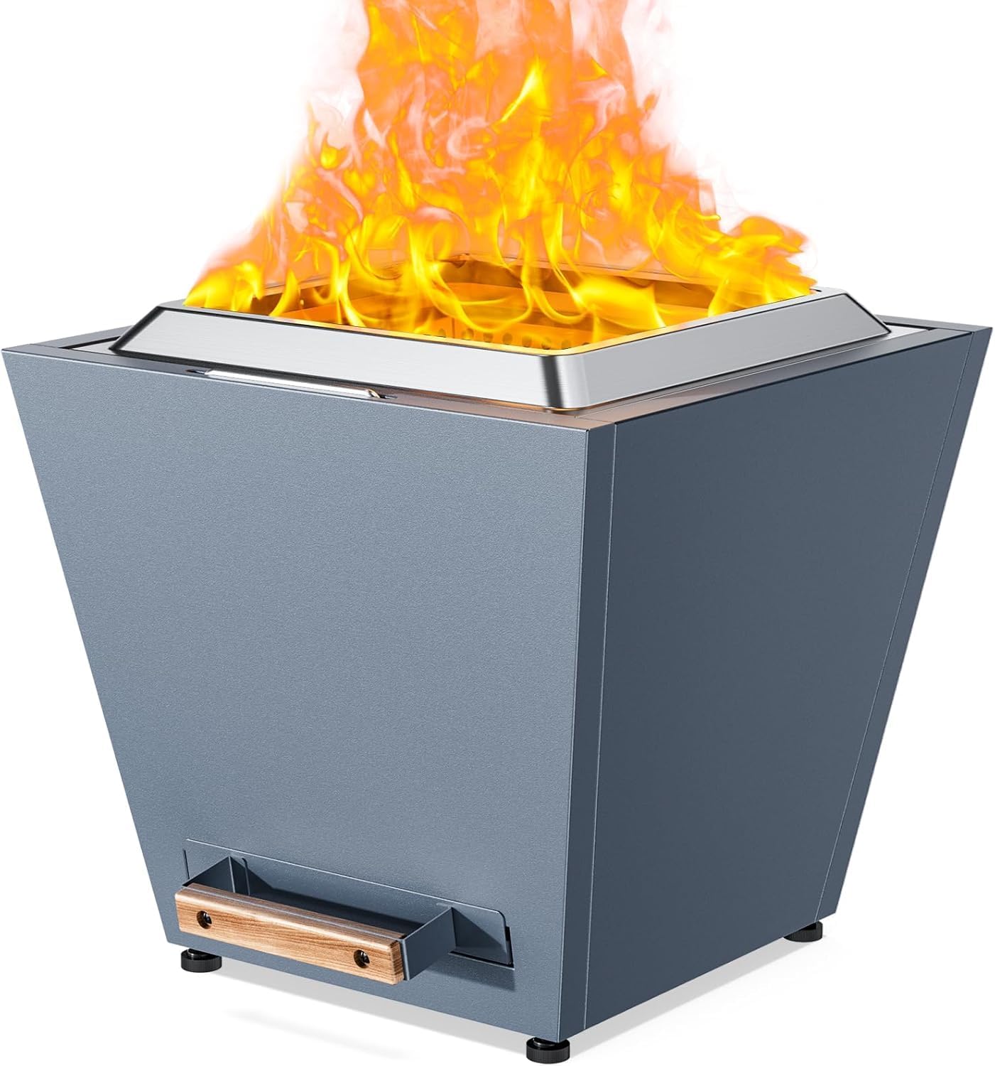 Smokeless Fire Pit, Portable Outdoor Firepits 28 inch, Carry Handle for Backyard Patio Camping Bonfire, Stainless Steel,Cyberpit One, Ideal for 4-8 People, 32.19 lbs, Blue