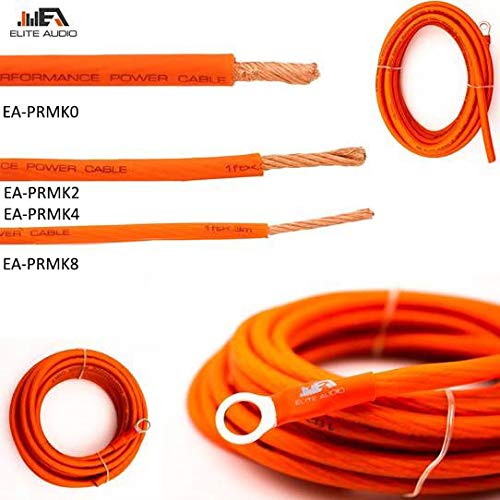 Elite Audio EA-PRMK0 + EA-PRM3 Series Amplifier Wiring Kit Bundle with 2-Channel RCA Combo - 3600w Max Power, 0GA, Cables, Dual RCA Sets, ANL Fuse and Holder