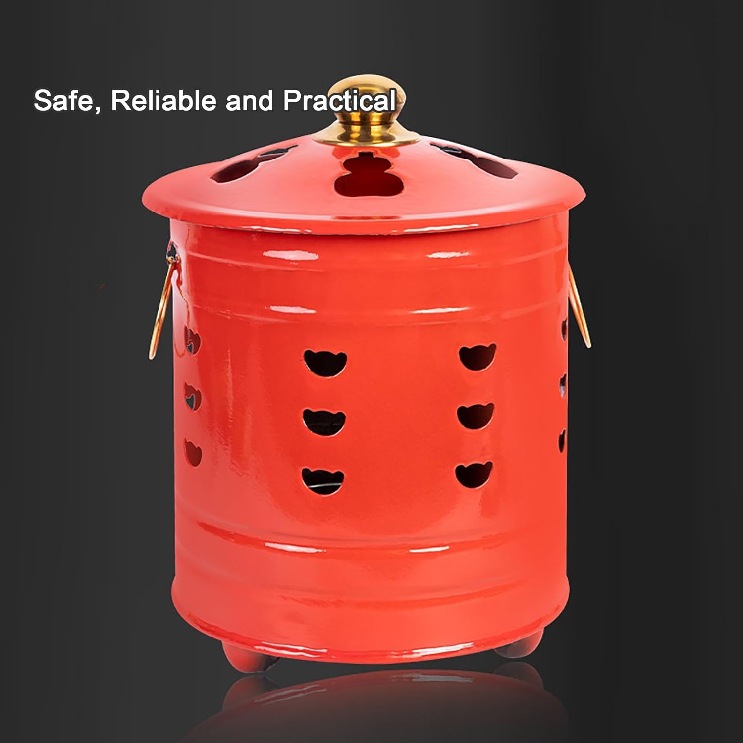 Burn Barrel, Incinerator, Incinerator Barrel with Lid Incinerator, Fire Pit, Metal Barrel, Good to Burn Old Bills, Garden Leaf, Documents and Paper (Size : Large) (One Color Large)