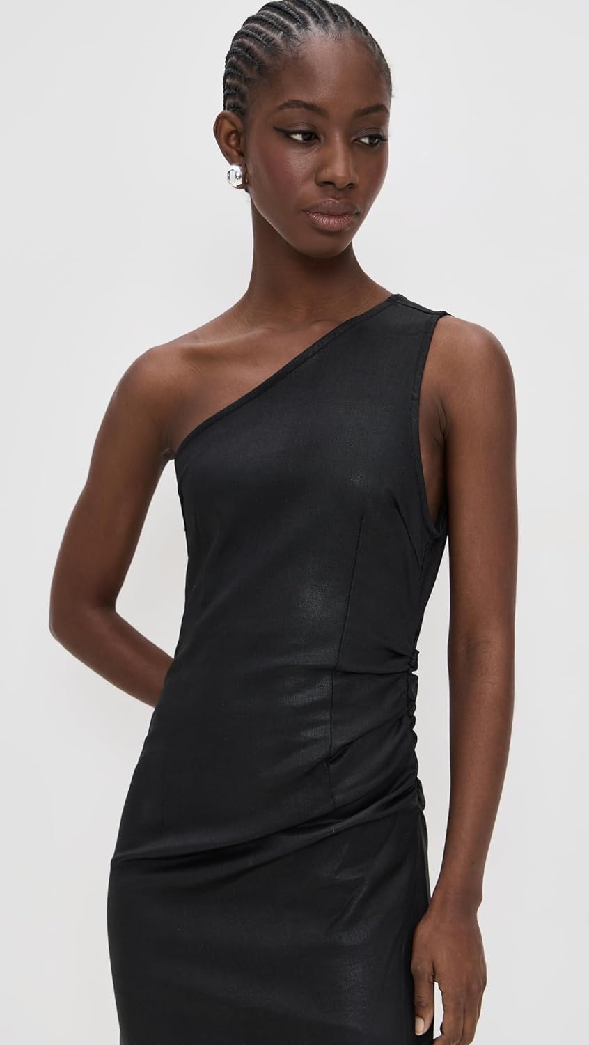 DL1961 Women's Esme One Shoulder Coated Midi Dress