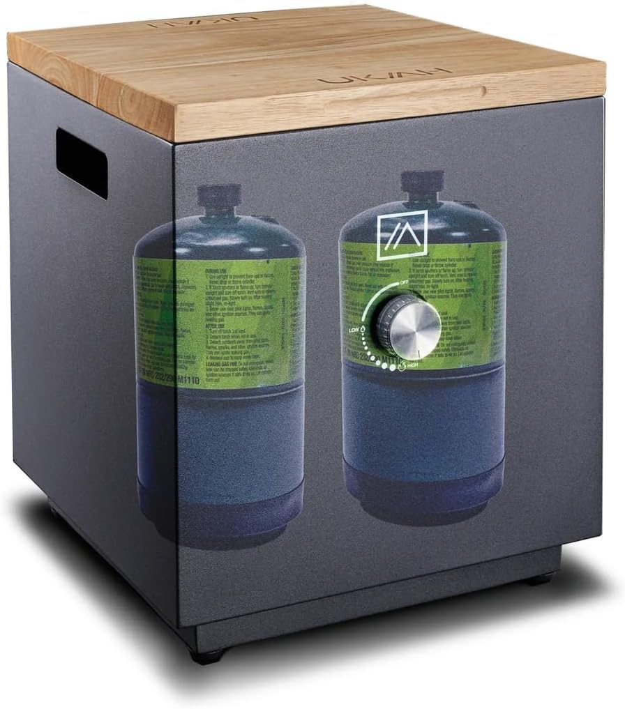 Ukiah Qube 12.5 in. W Steel Outdoor Square Propane Fire Pit