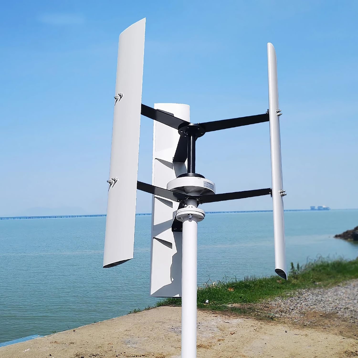 800W 48V Wind Turbine Generator VAWT 3 Blades Vertical Axis Wind Turbine Kit Wind Power Generator with MPPT Charge Controller Off Grid System to Charge 48V Battery