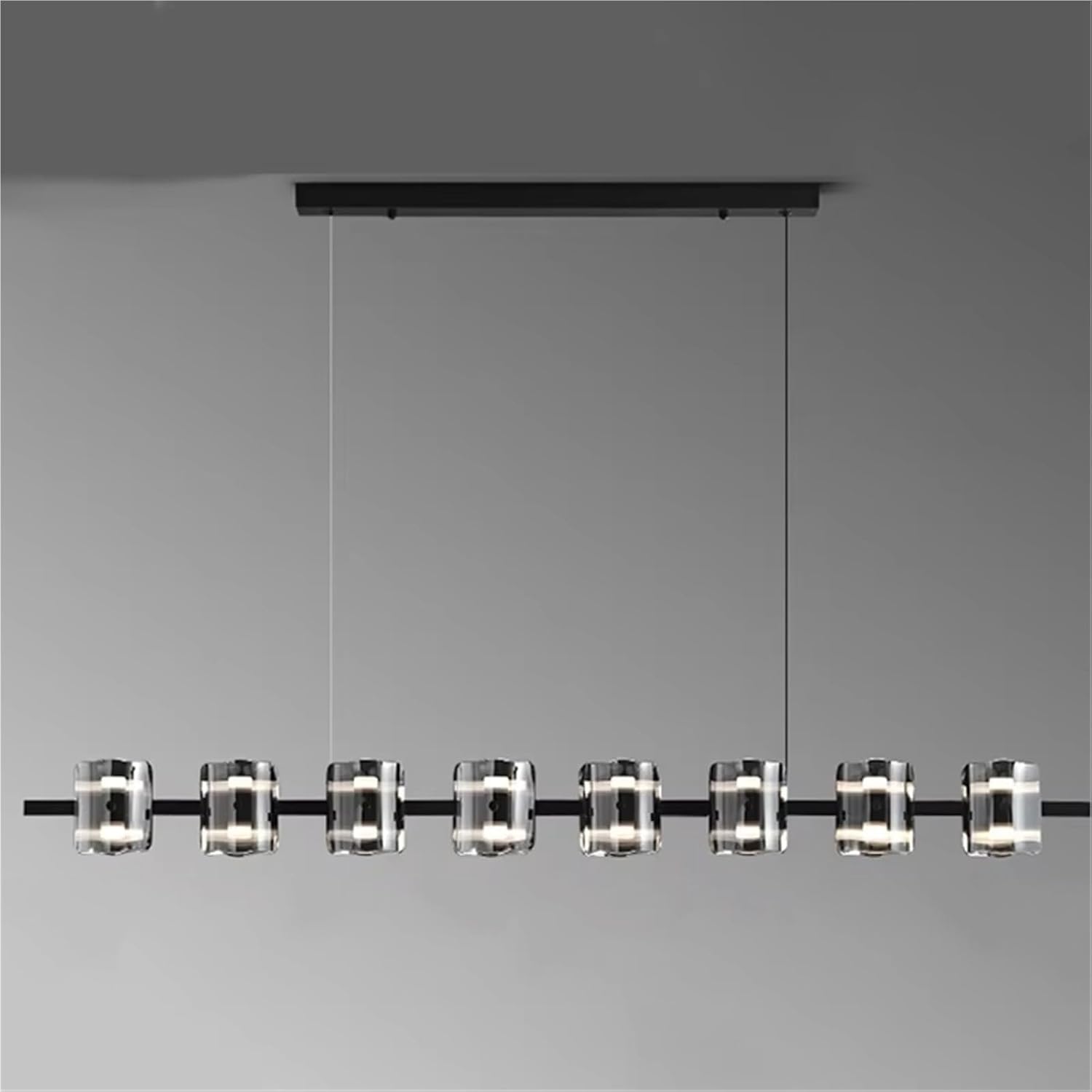 Nordic Decor Chandeliers for Dining Room Glas Pendant Lights Hanging Lamps for Ceiling Light Fixture Indoor Lighting(Dimmable,8 Heads)