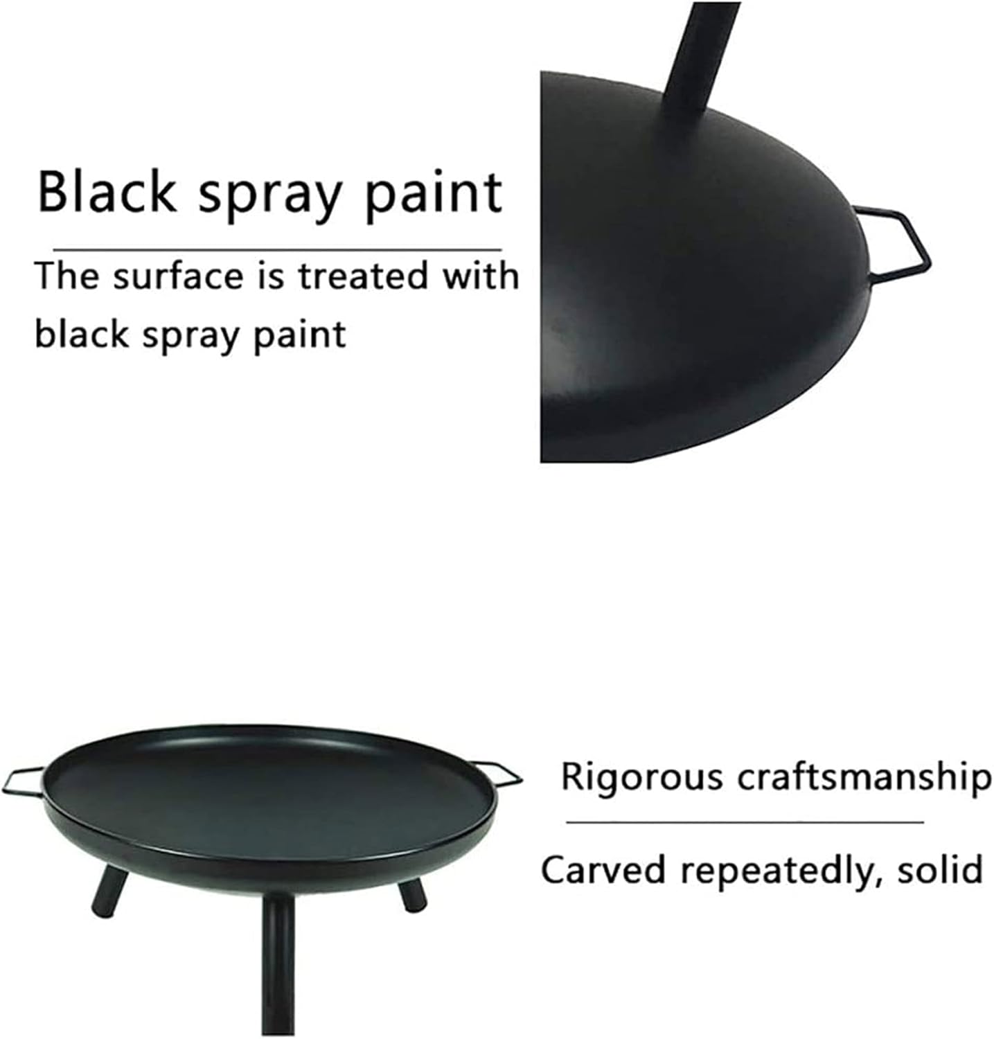 Multifunctional Fire Pit, Round Metal Heating Brazier, Wood & Charcoal Burning Fire Pit, Outdoor Bonfire Pit, for Patio, Camping, Bonfire, Picnic