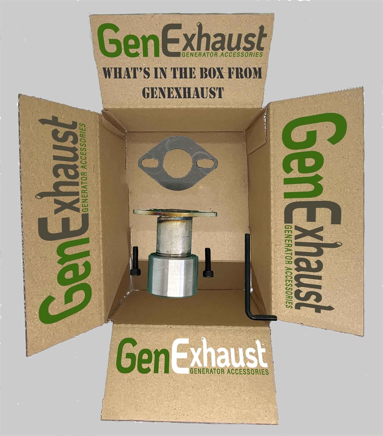 GenExhaust for Champion 3500/3200W & 3100/2800W Inverter Generator or any generator with a MODEL NO.88 cover plate Generator 1-1/2