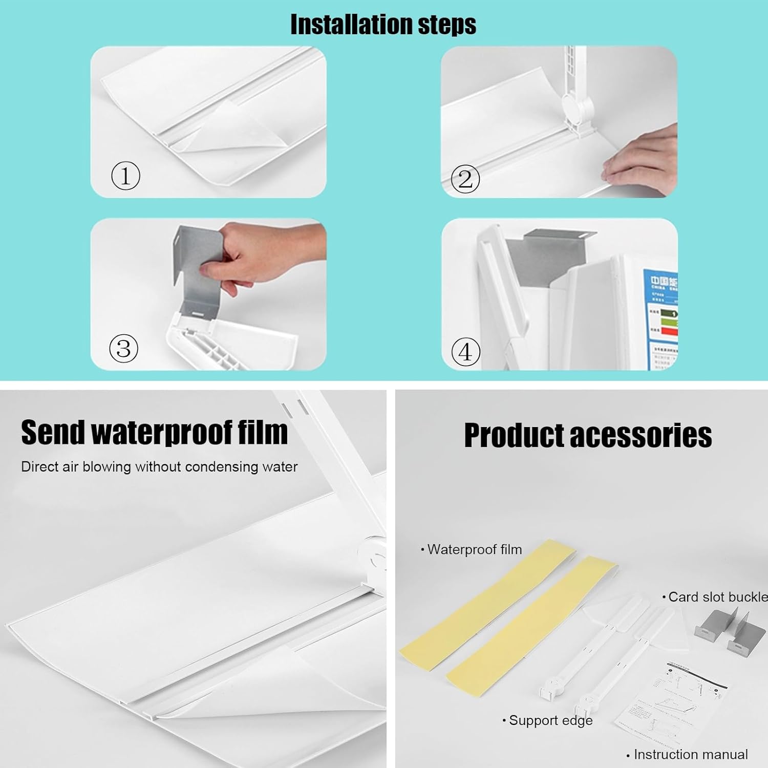 Adjustable Vent Deflectors, Portable Air Conditioners Air Vent Deflector Ceiling Outlet Wind Direction Telescopic, White