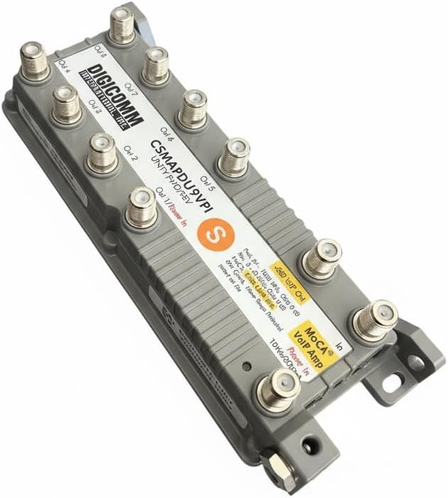 DIGICOMM CSMF1APDU9VPI HomeConnect 9-Port Passive VoIP MoCA Amplifier for Comcast, Xfinity, RCN, Optimum, Wow, COX, Spectrum