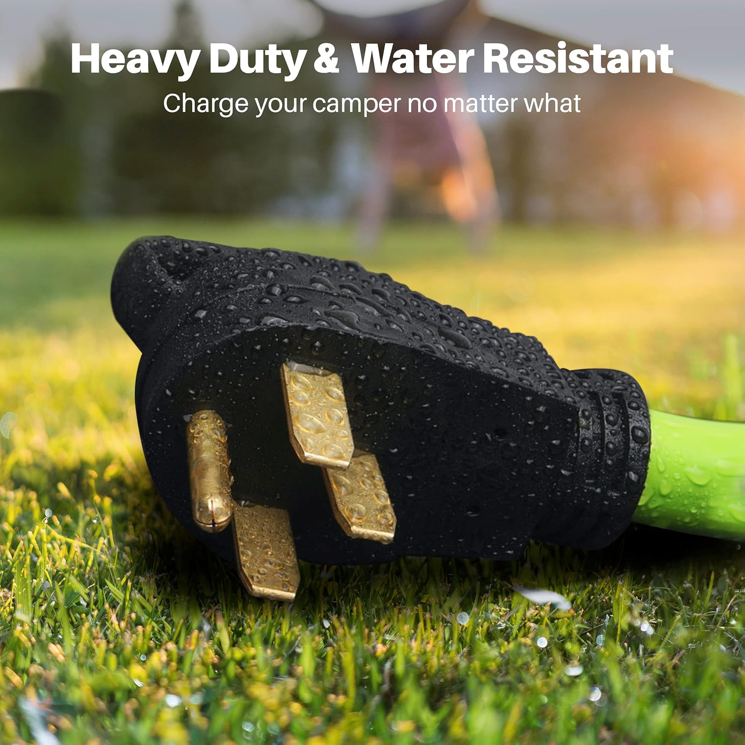 GEARit 50-Amp Generator Extension Cord, 125/250V for 50A Power Inlet Box, NEMA 14-50P to SS2-50R Twist Lock Connector STW 6/3+8/1 AWG, RV, Camper, Generator to House, 15 Feet (4.5 Meters)