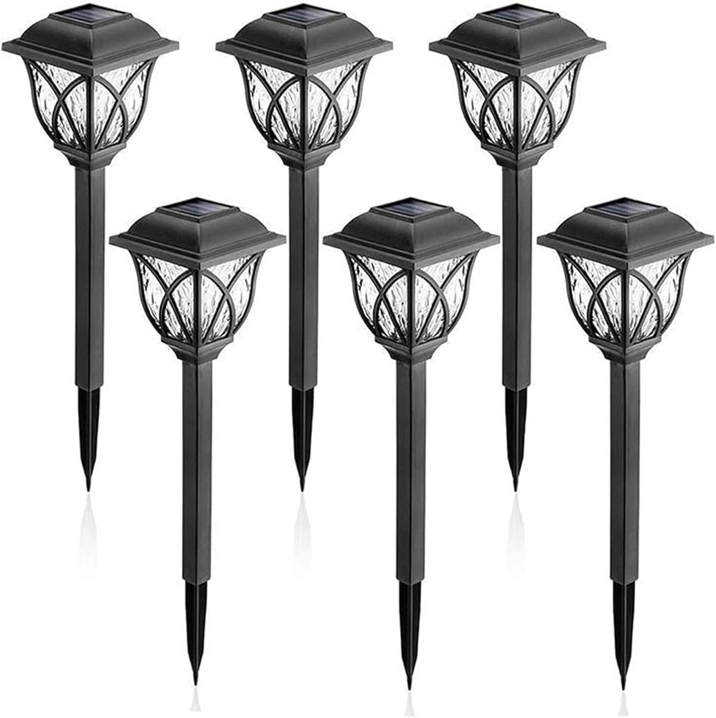 Solar LED Light Outdoor Waterproof Ground Plug Lawn Street Light Landscape Lighting Garden Decoration, White Light and Warm Light Optional, 6-Piece Set(Color:White Light)