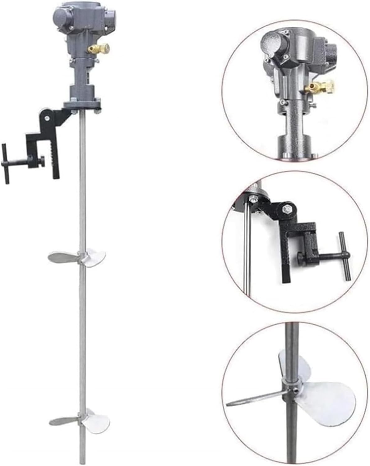 Stainless Steel Automatic Paint Blender Stirrer, Air Powered Liquid Mixer, Lifting Platform Agitator Coating Mixing Machine for Paint Factory