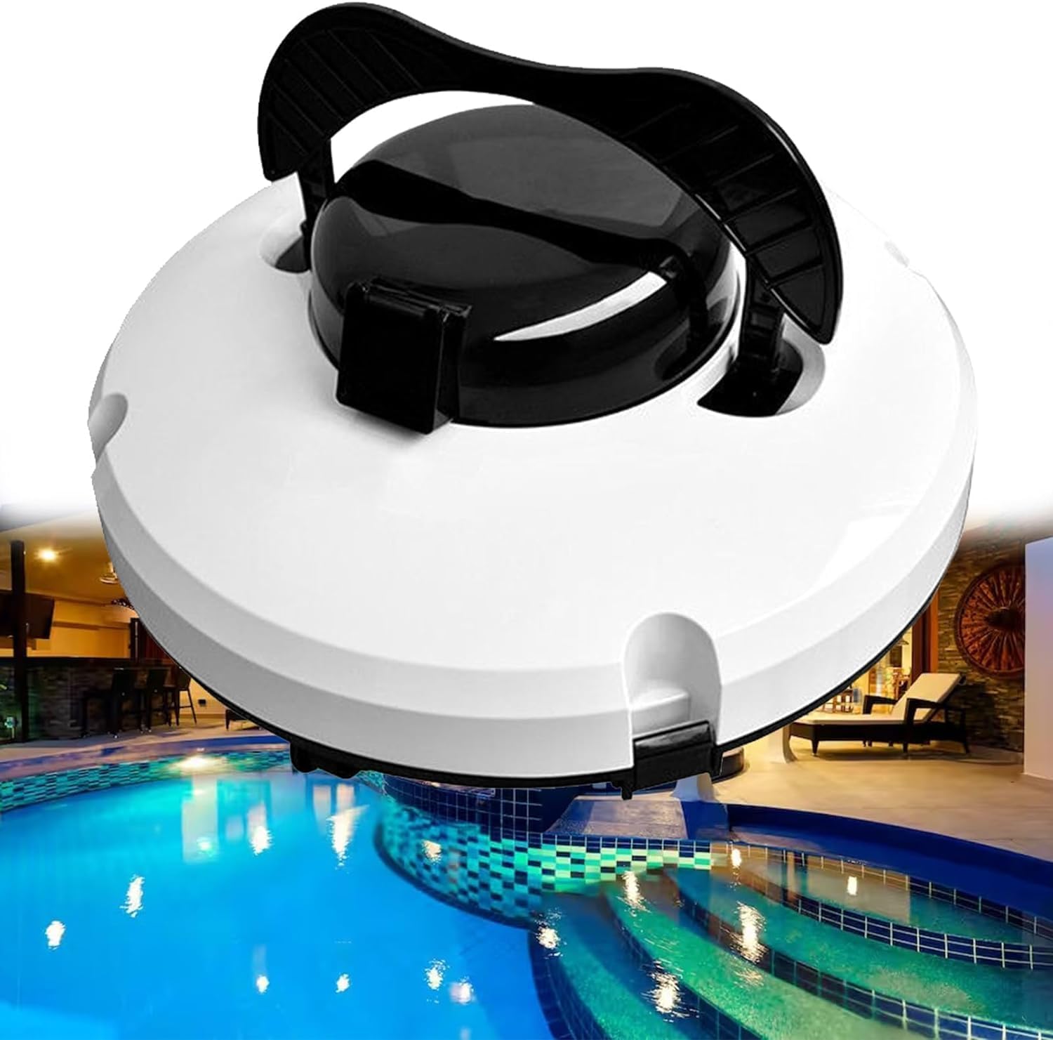 Cordless Robotic Pool Cleaner, Automatic Pool Cleaning Robot - Small In-Ground and Above Ground Pool Cleaning Robot with 3 Modes for Floors, Walls and Waterlines