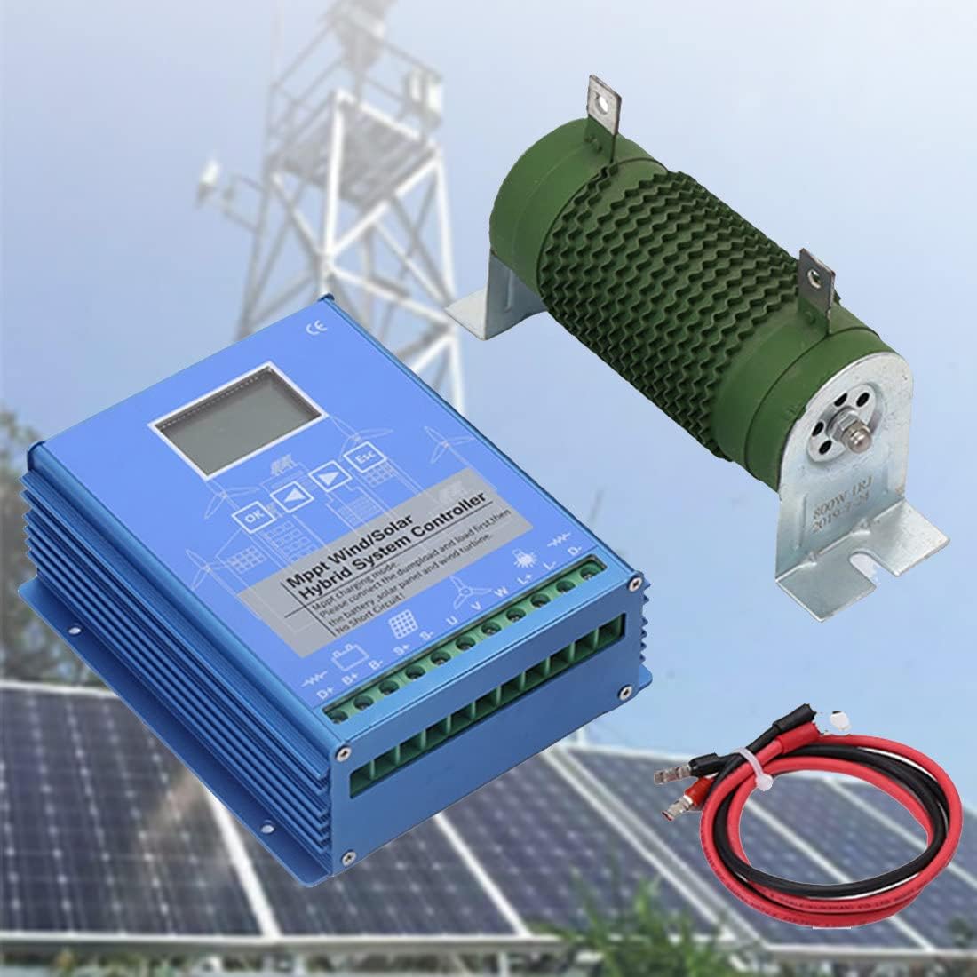 4000W Wind Solar Hybrid Controller, 12V/24V/48V LCD Display MPPT Boost Charging Multifunctional Wind Solar Controller,2000W Wind Turbine and 2000W Solar Hybrid MPPT Charge Boost,12V