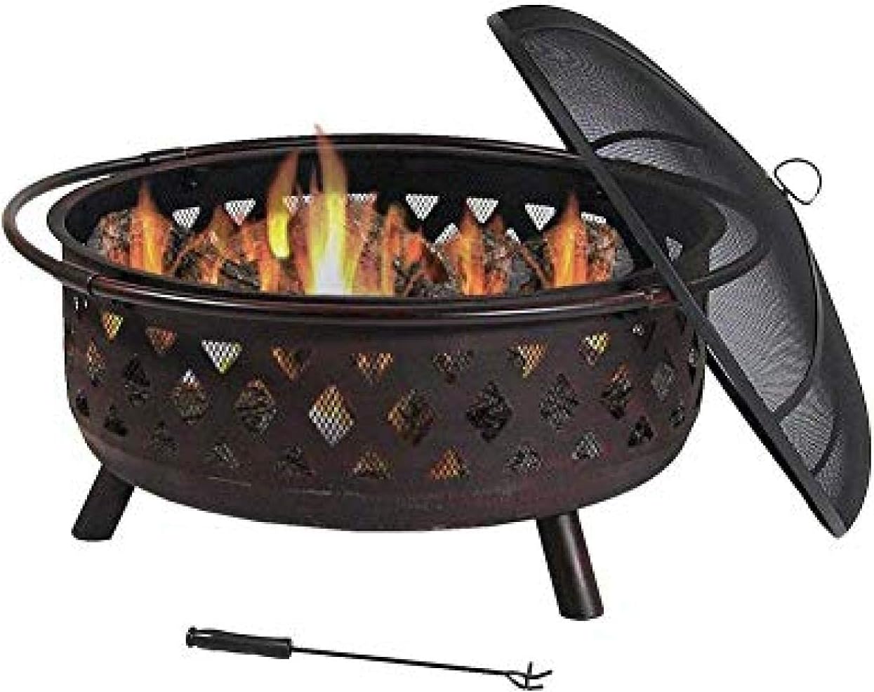 Fire Pit BBQ Grill Fire Bowl Wood Stove Firewood Coal Heating Stove Carbon Grill Party Brazier Bonfire Rack