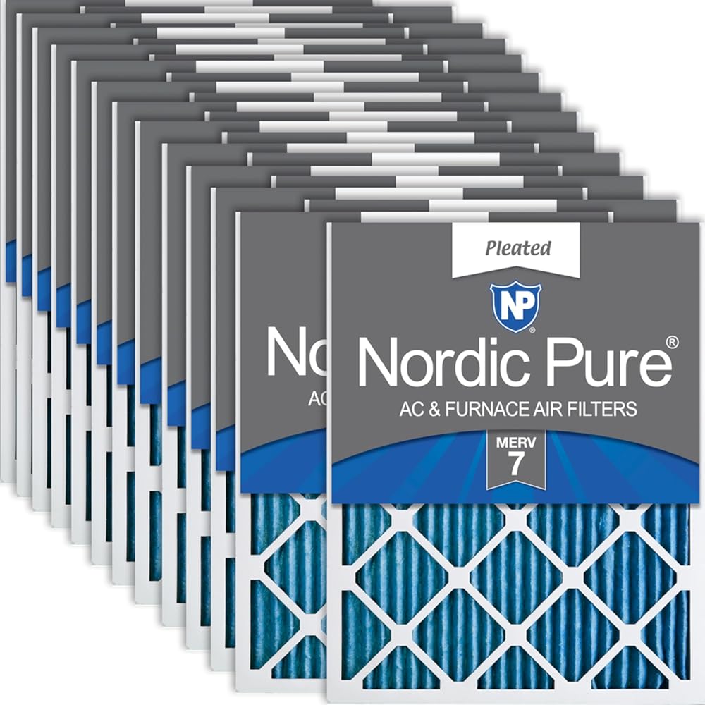 Nordic Pure 18x24x1 (Actual Size: 17 1/2 x 23 1/2 x 3/4) Pleated MERV 7 Air Filters 24 Pack