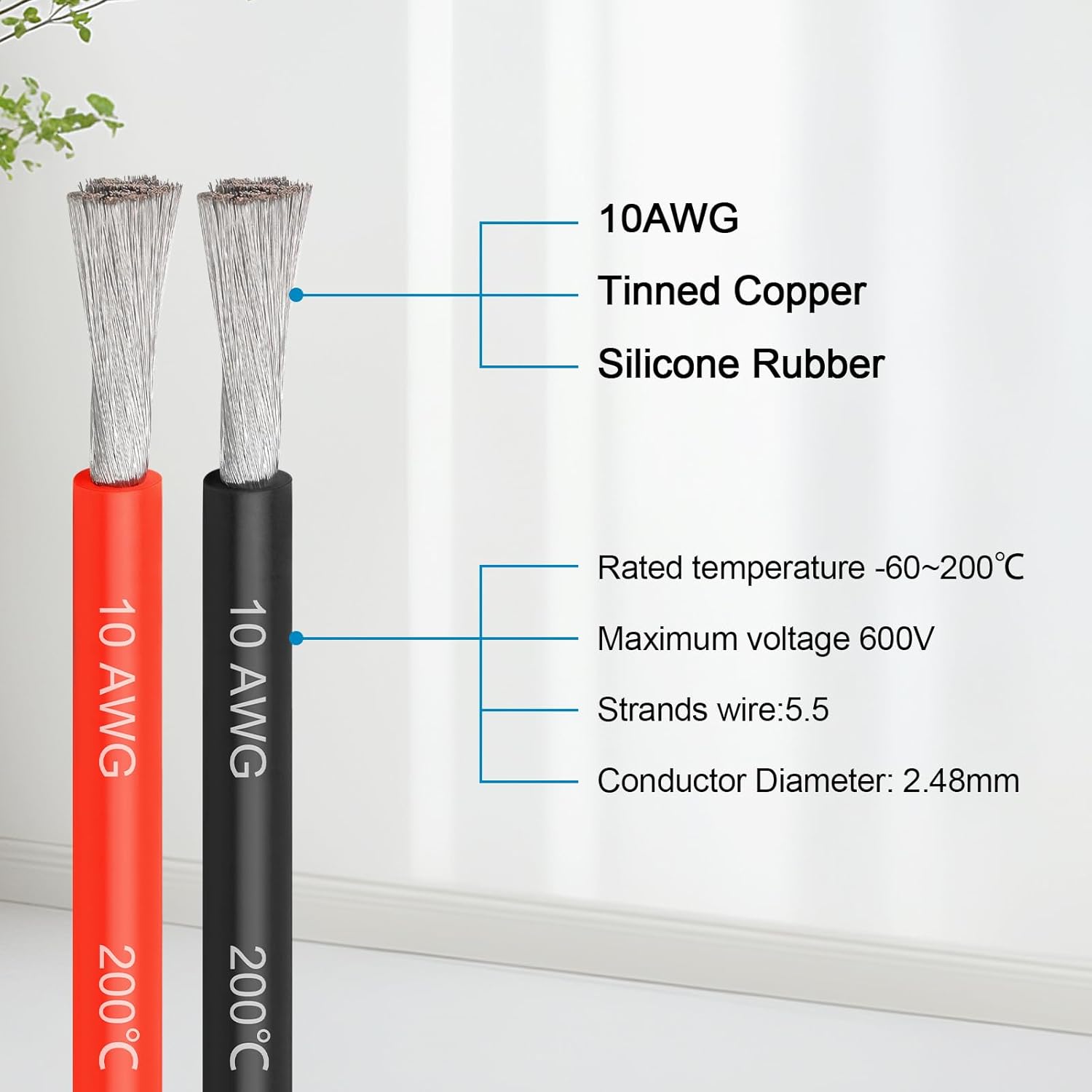 10AWG 10FT XT60 Extension Cable 50FT Conductor Silicone Electrical Wire