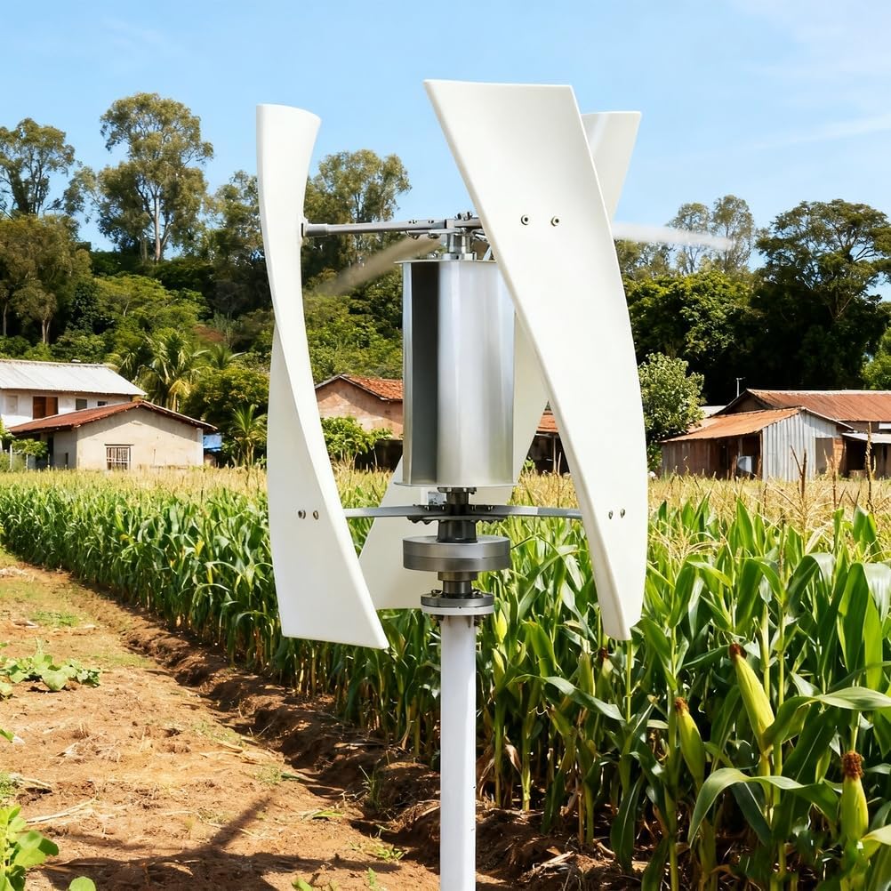 6000W Efficient Vertical Wind Turbine - 12V 24V 48V 220V Waterproof Windmill Wind Generator with MPPT Controller for RV, Boats, Camping & Off-Grid Energy