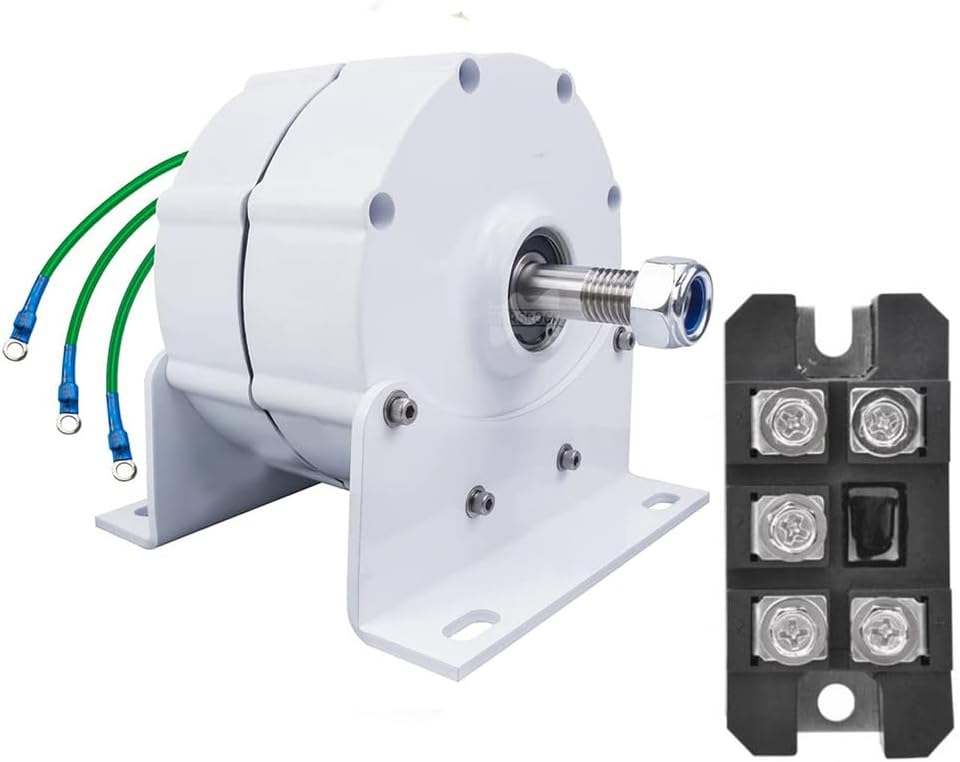 3000W Low RPM Stable Permanent Magnet Alternator AC 220V 12V 24V 48V 3 Phase Efficient Wind Power Generator Kit for Wind Water Turbine (with Base)﻿