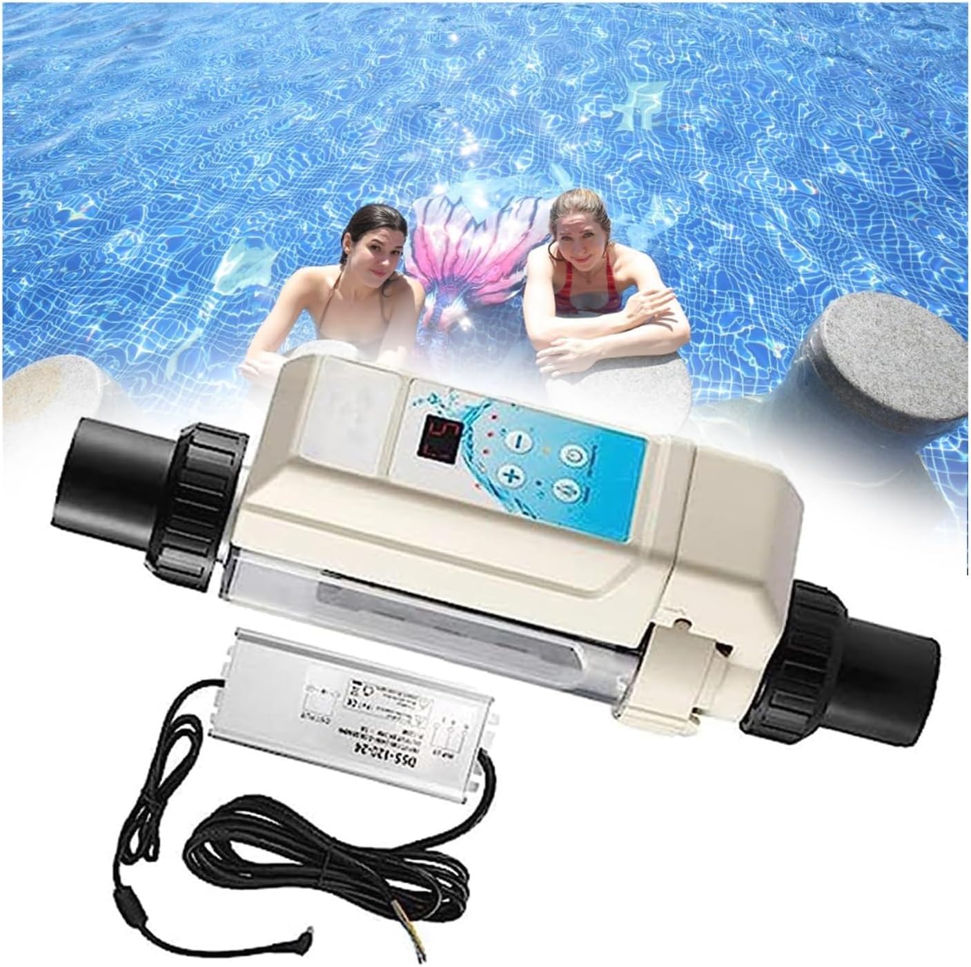 Electrolysis Salt Chlorinator Device, Salt Chlorinator System,Chlorine Generator System Water,Saltwater Pool System for Swimming Tank SPA Pool (Size : 16g/h)
