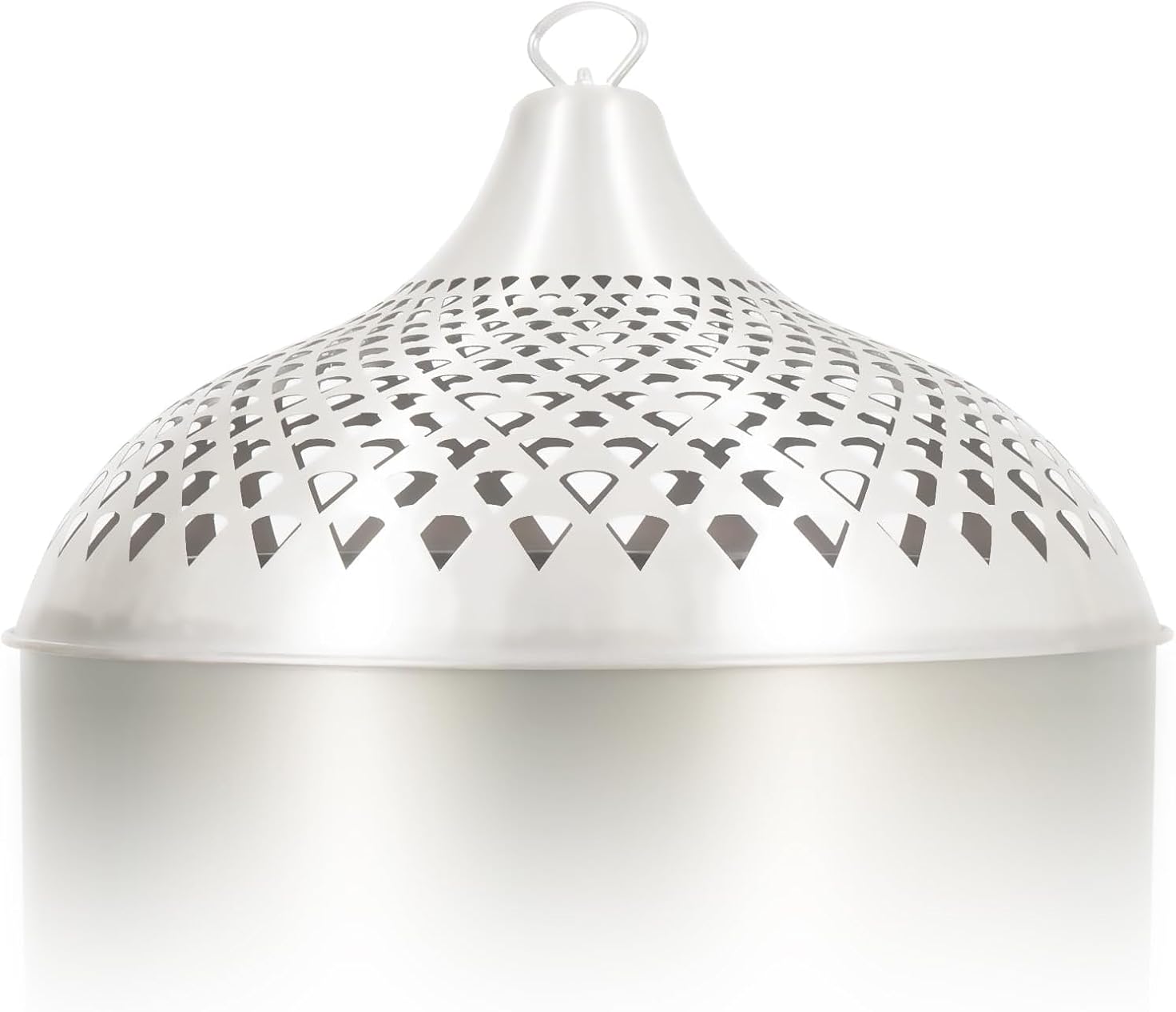 Spark Shield for Bonfire, 304 Stainless Steel Fire Pit Screen, 19.13 Inch Diameter, Silver, Decorative Lattice Design with Handle