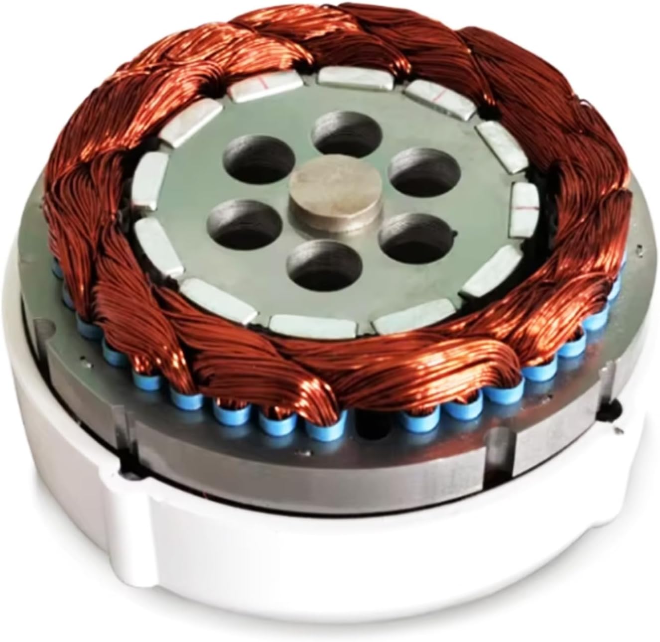 5000W-8000W 12V 24V 48V 220V 3 Phase Gearless Permanent Magnet AC Alternators with Base Suitable for Hydro Wind Turbines(White)