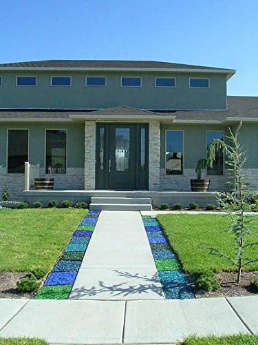 Turquoise Blue Landscape Glass - American Specialty Glass – Fireplace Glass, Landscaping Glass - 25 lbs, Medium