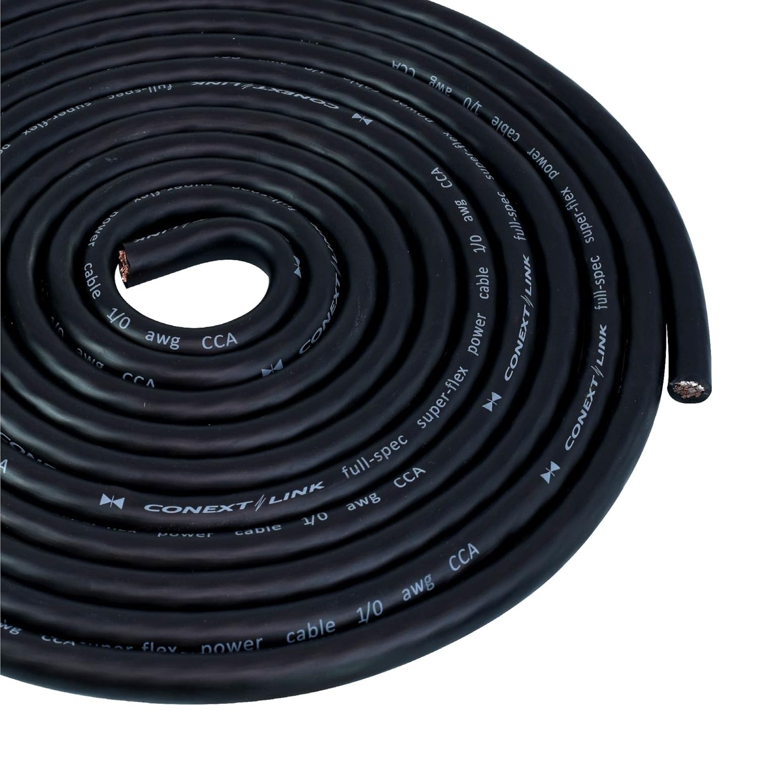 Conext Link 25 ft Feet Frost Black 1/0 Gauge Amplifier Power Ground Wire 0 GA Battery Cable （10823）