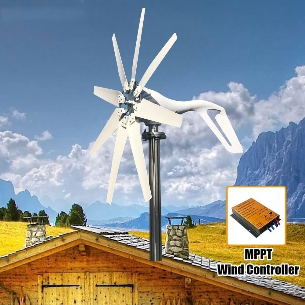 800W Wind Turbine Generator 12V 24V 48V Windmill Generator with Controller Wind Power Generator for Marine