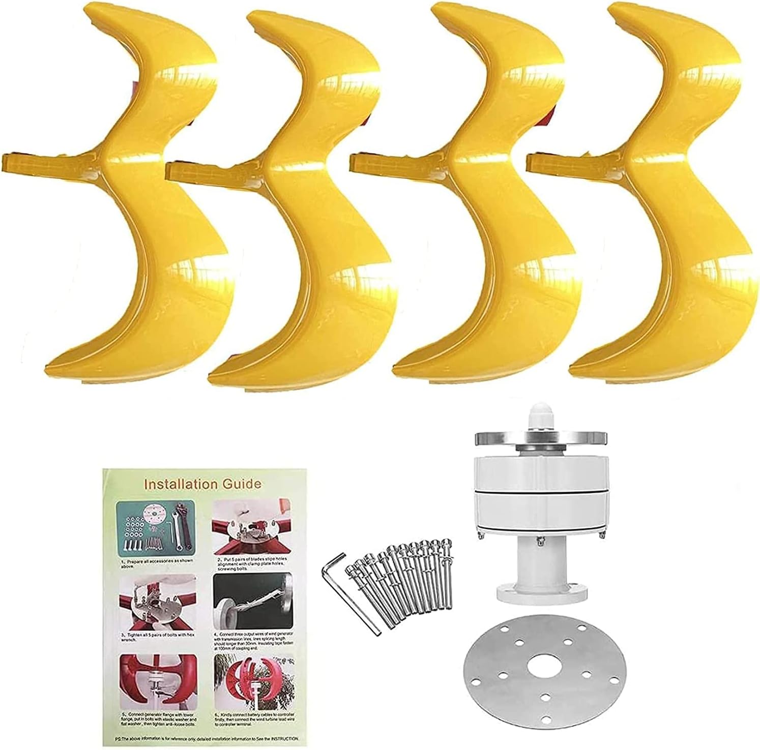 Vertical Wind Power Turbine Generator 12000W 12V/24V/48V Helix Magnetic Levitation Axis Wind Turbine Generator Wind Generator Power for Outdoor Garden