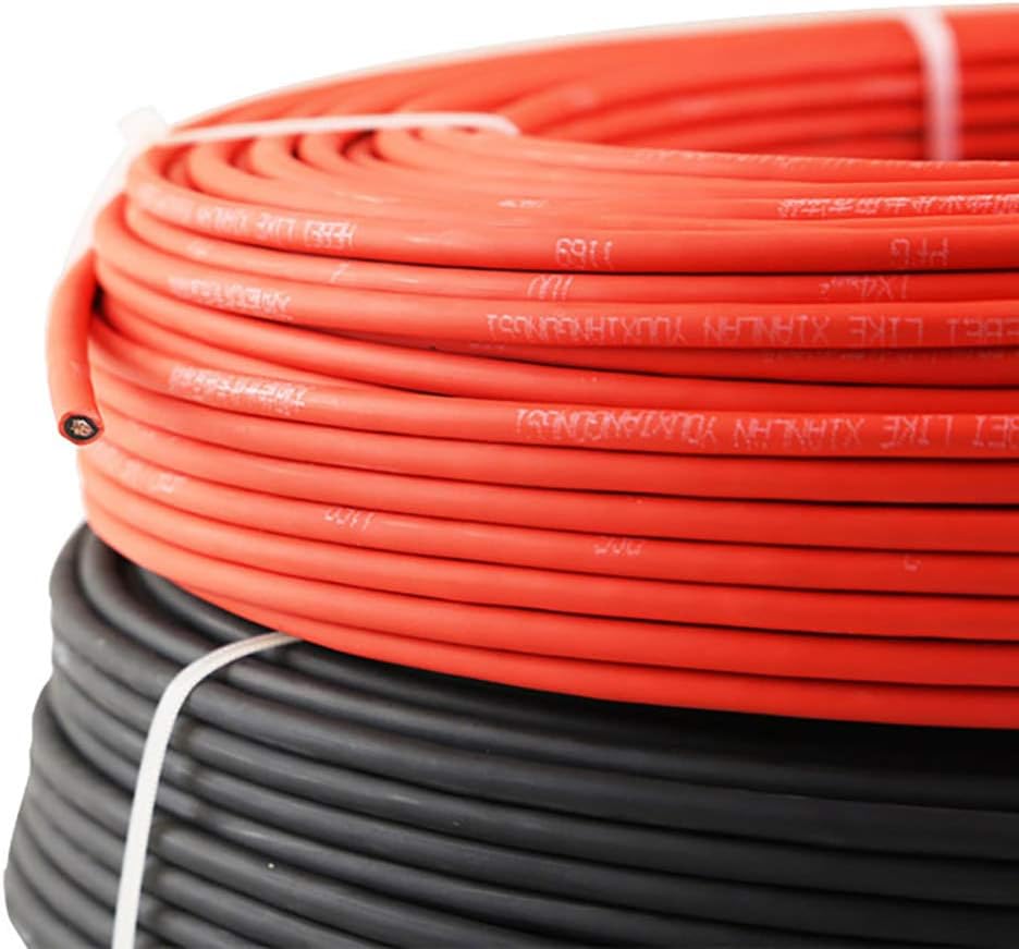 BAYM 10AWG(6.0 mm²) Solar Cable PV Cable Wire DC Cable Copper Conductor XLPE Jacket(250 Feet Black + 250 Feet Red)