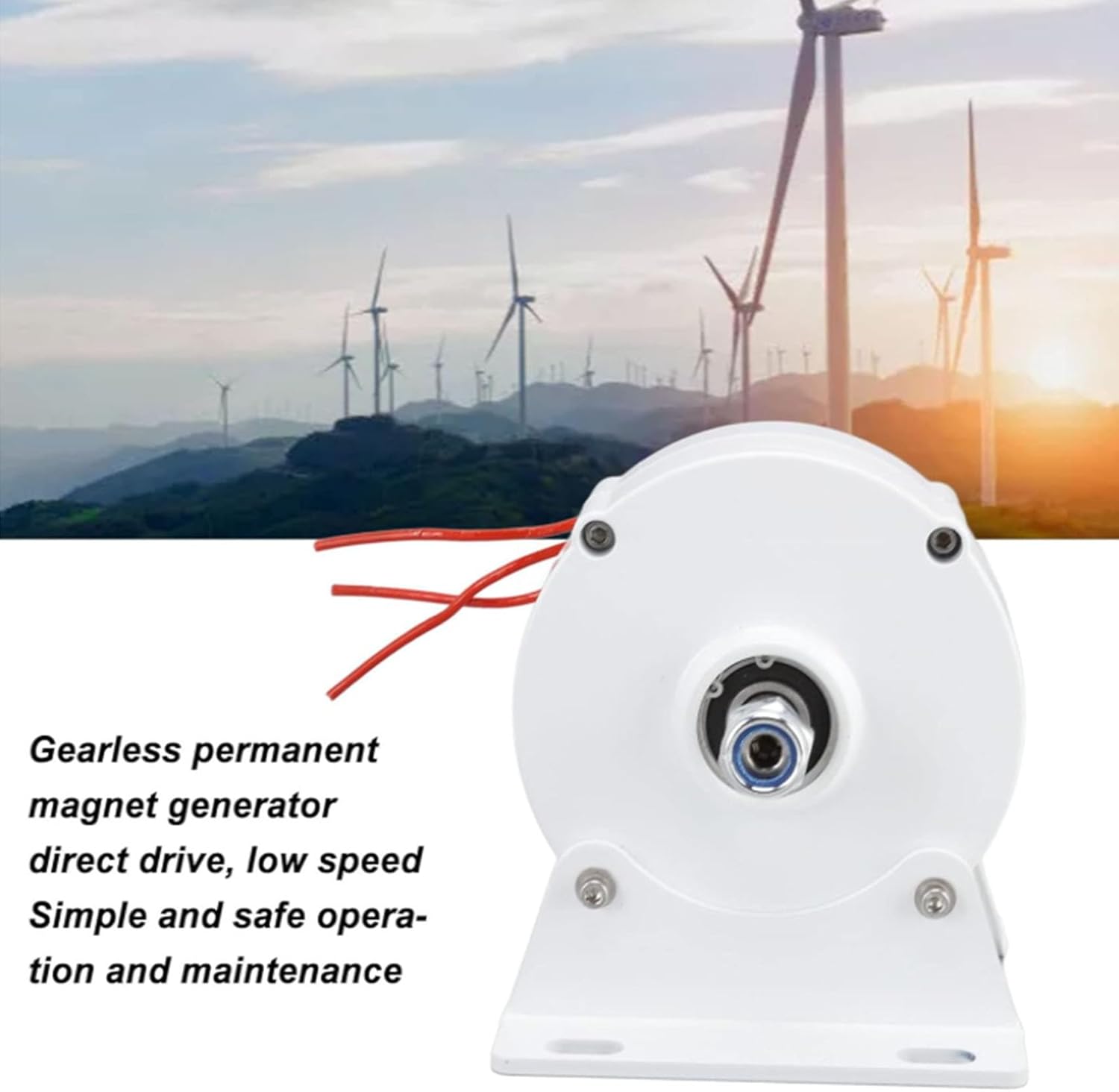12V 24V 48V 8000W Low Speed Permanent Magnet Generator with high Efficiency brushless AC Generator with Base, Suitable for Vertical or Horizontal Wind Turbine (White), 220V
