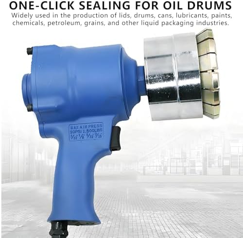 200L Pneumatic Oil Barrel Crimper - Handheld Drum Sealing Machine for Paint Barrels, Φ35mm & Φ75mm Capping Tool, 1300Lbs Pulling Force, Industrial Quality