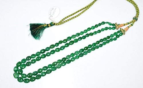 2 Line Dyed Emerald Smooth Oval Shape Necklace, Dyed Emerald Smooth Oval Beads, Emerald Necklace, 6x7.5-10x13 mm